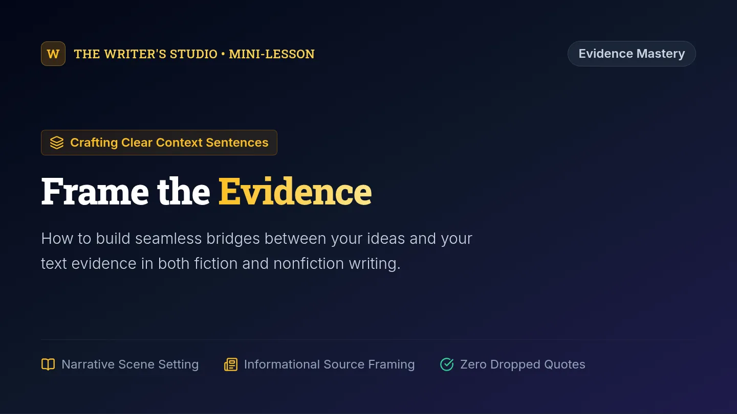 Frame the Evidence Slides