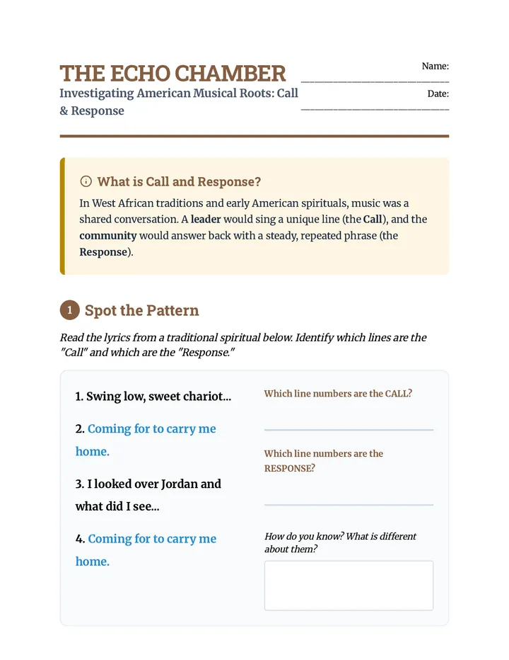 Echo Chamber Worksheet