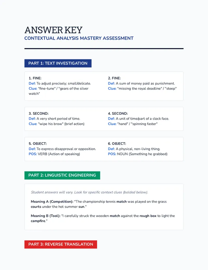 Mastery Assessment Answer Key