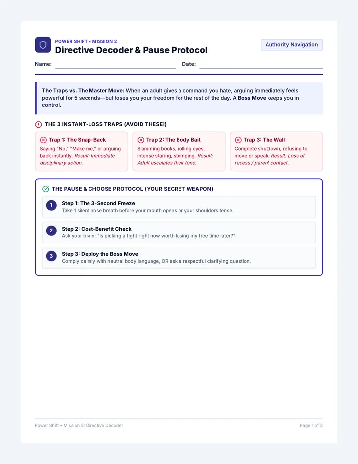 Directive Decoder Student Worksheet