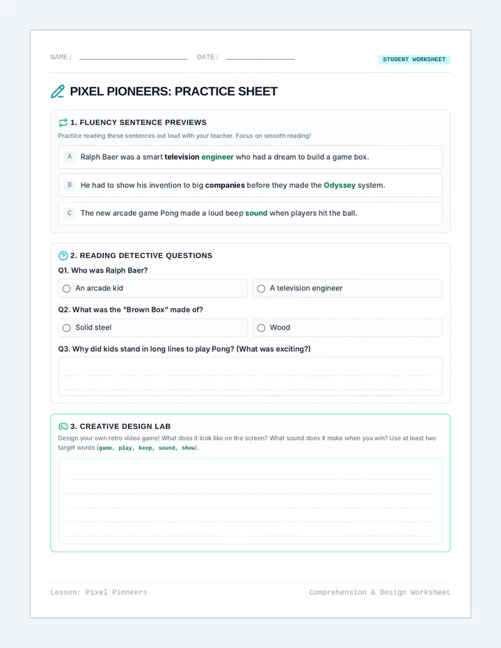 Pixel Pioneers Student Worksheet