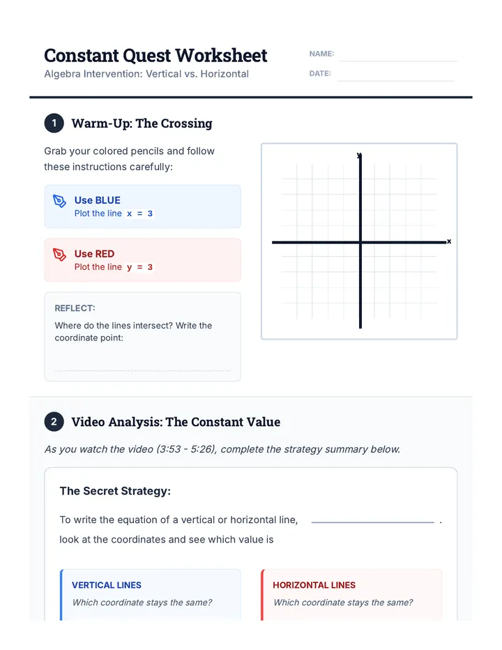 Special Lines Worksheet