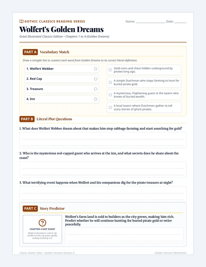 Golden Dreams Worksheet page 1