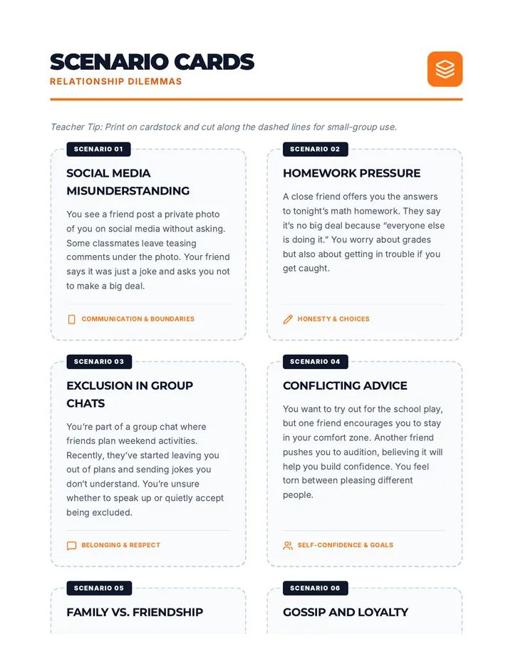 Relationship Scenario Cards