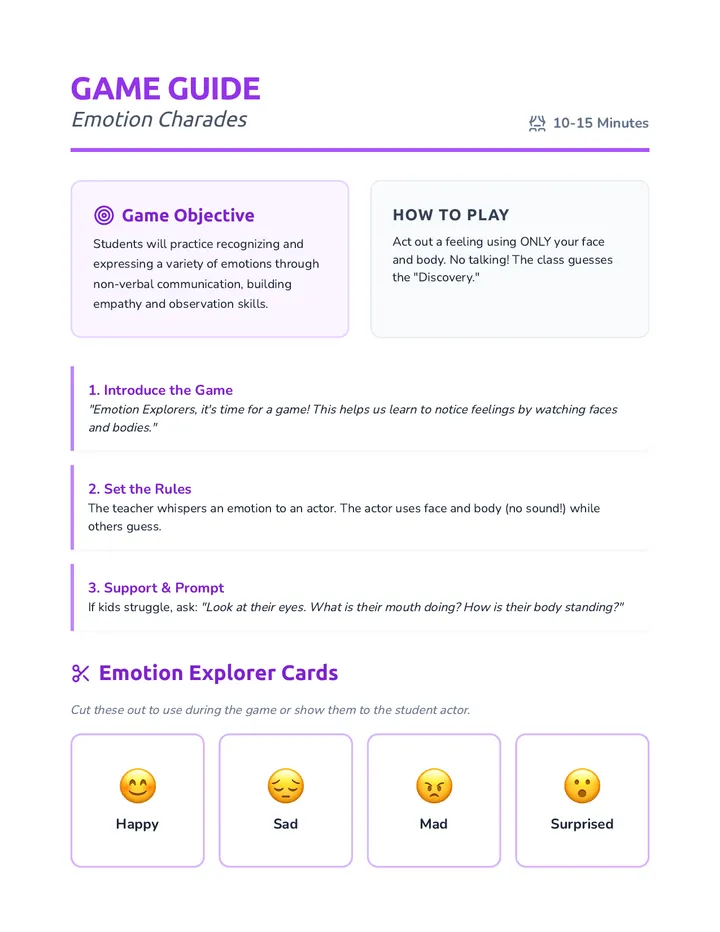 Emotion Charades Game Guide