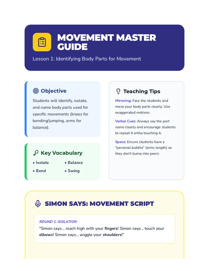Movement Master Teacher Guide