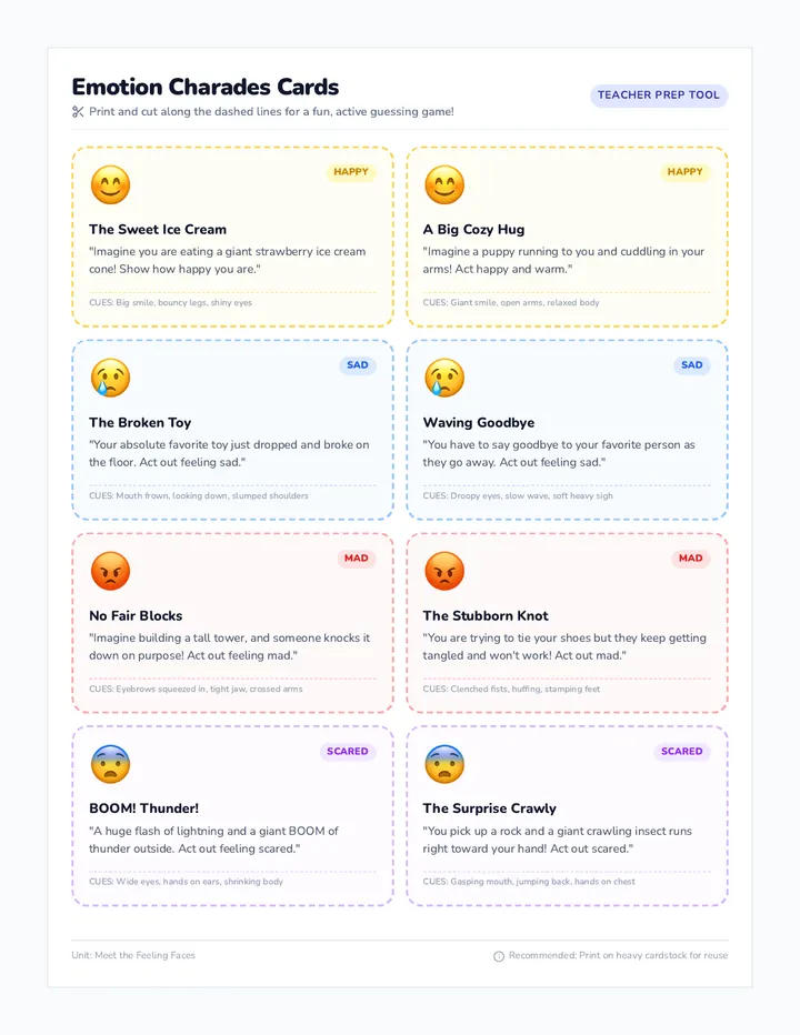 Emotion Charades Cards