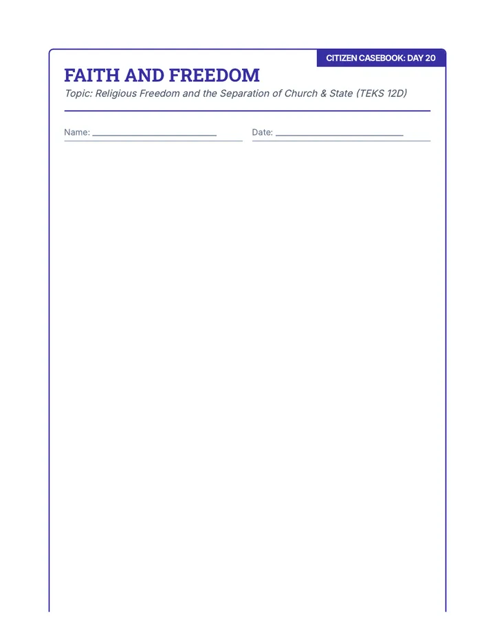 Faith and Freedom Reader