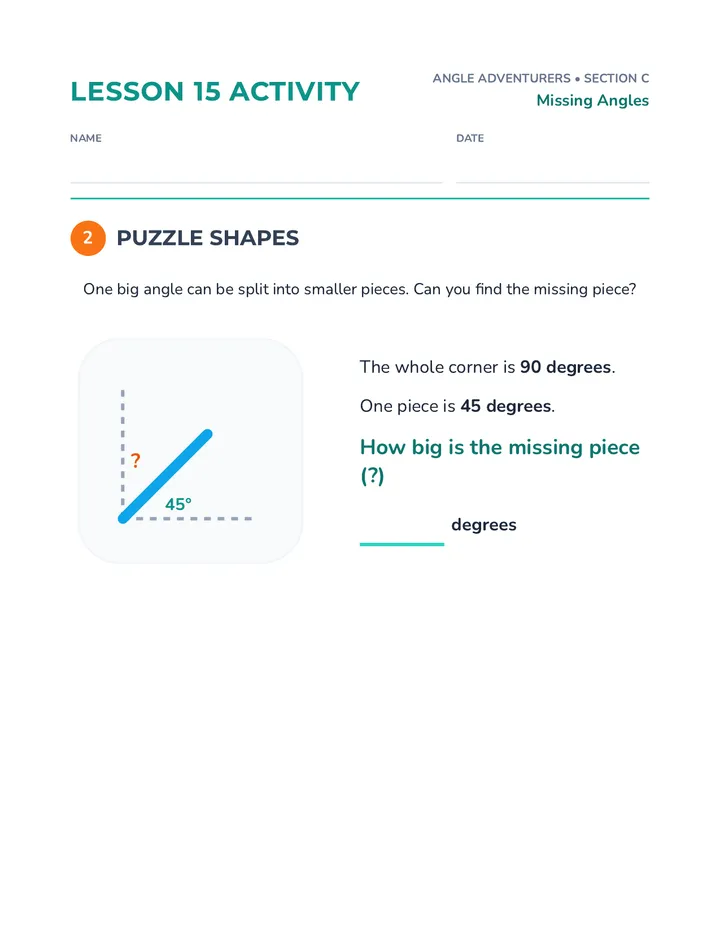 Puzzle Shapes Worksheet