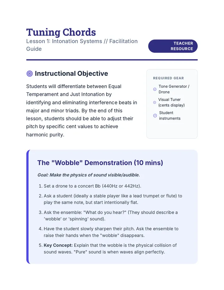 Tuning Chords Teacher Guide