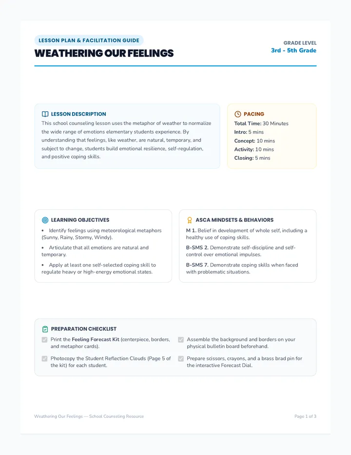 Weathering Emotions Teacher Guide