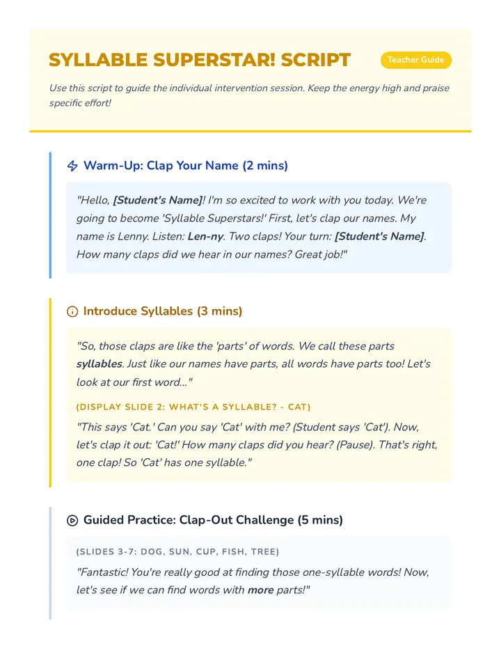 Syllable Superstar Script