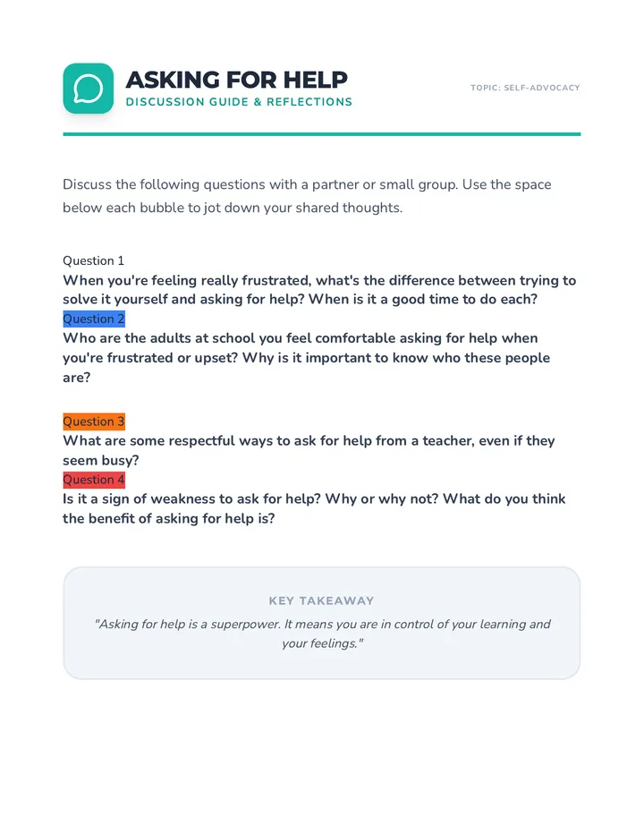 Asking for Help Discussion Guide