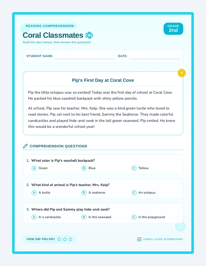 Coral Classmates Worksheet