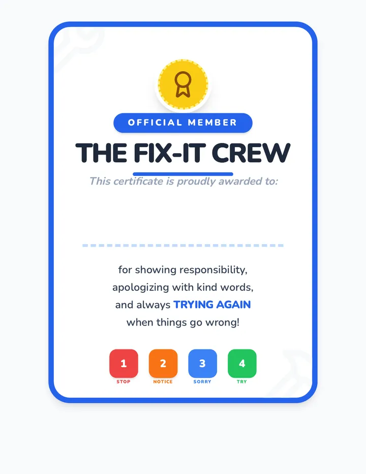 Fix It Crew Certificate Landscape