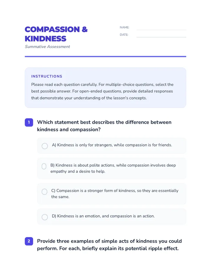 Understanding Compassion and Kindness Test