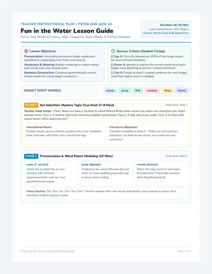 Water Fun Teacher Guide