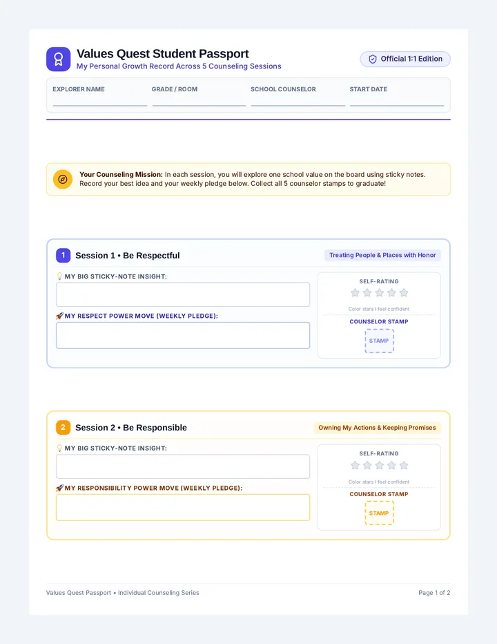 Values Quest Student Passport