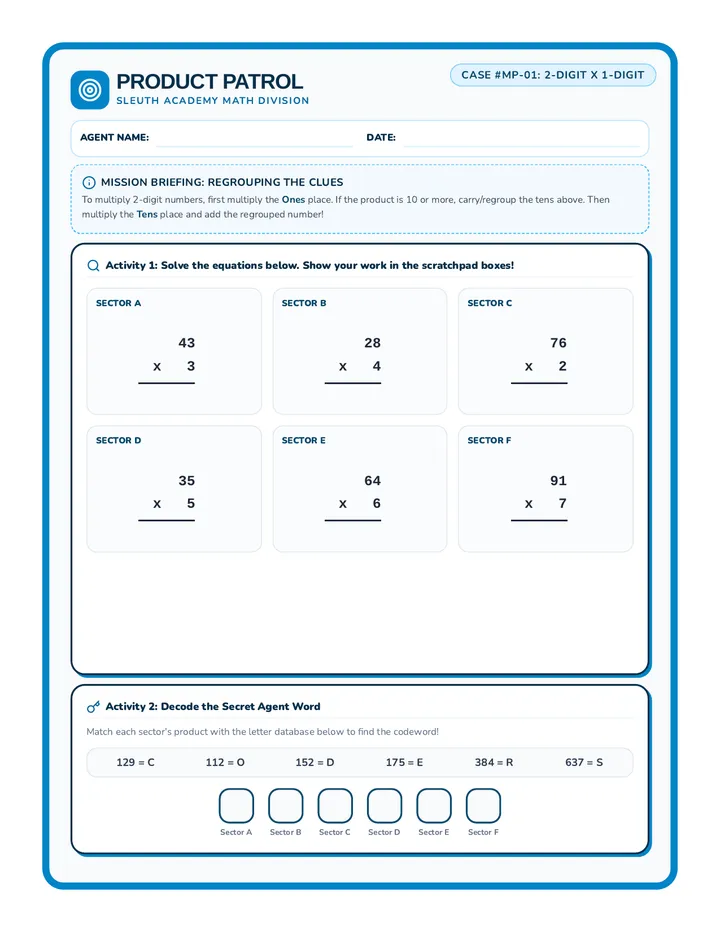 Double Digit Worksheet