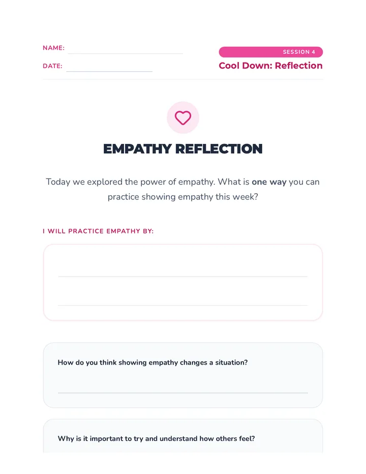 Empathy Reflection Cool Down