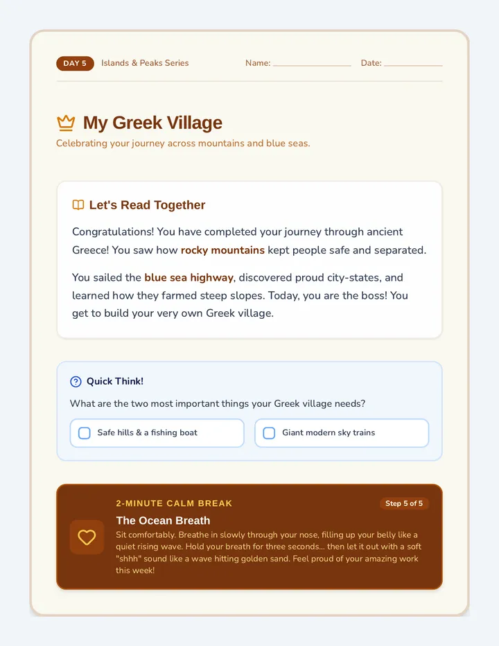 My Greek Village Booklet