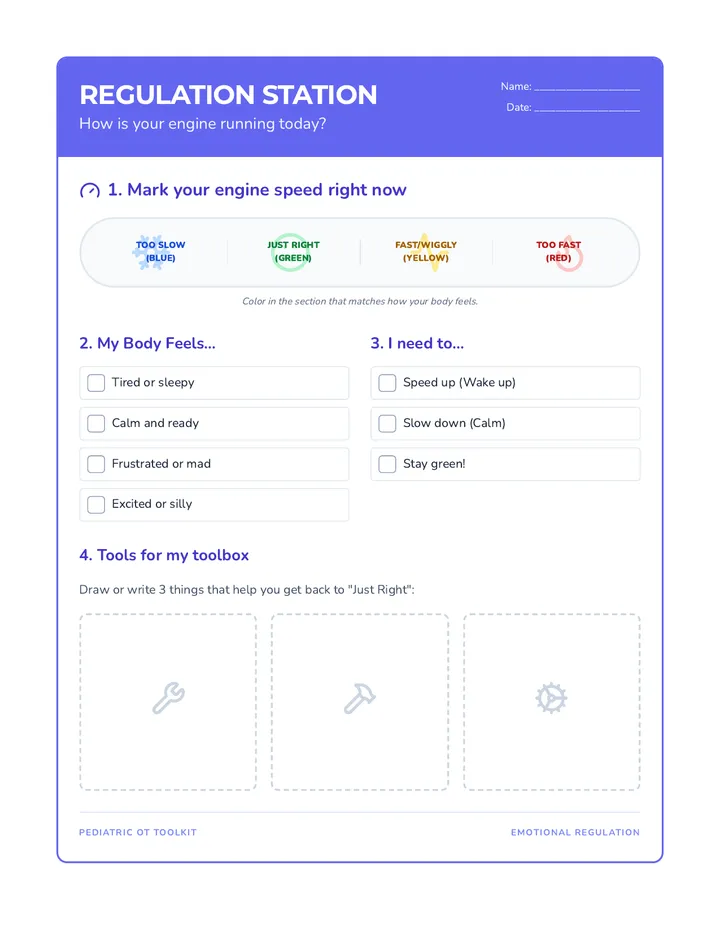 Regulation Station Worksheet