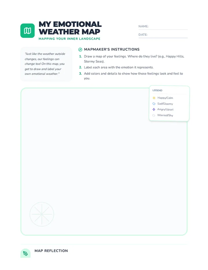 My Emotional Weather Map Worksheet