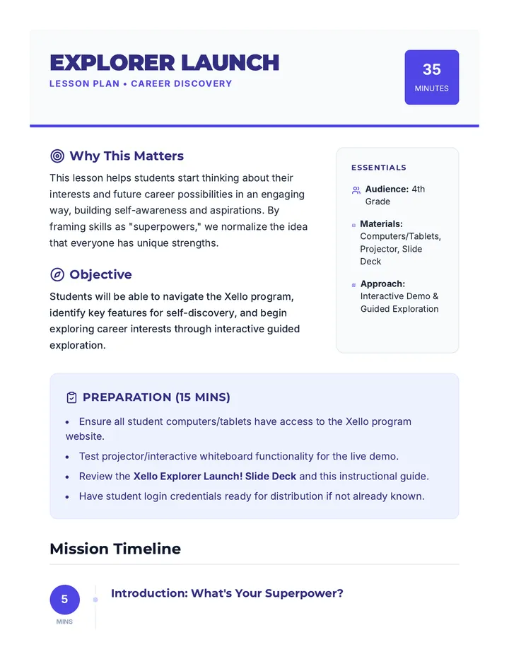 Explorer Launch Lesson Plan