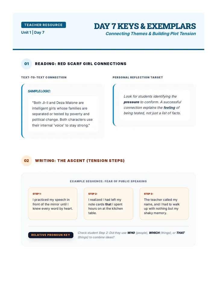 Day 7 Activity Keys