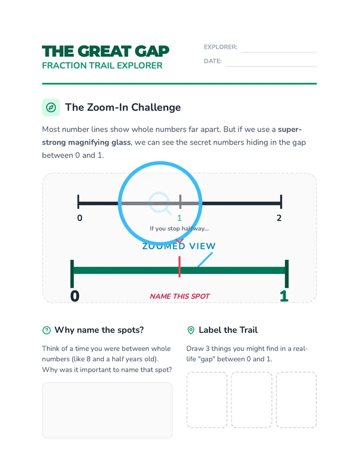 The Great Gap Activity Sheet
