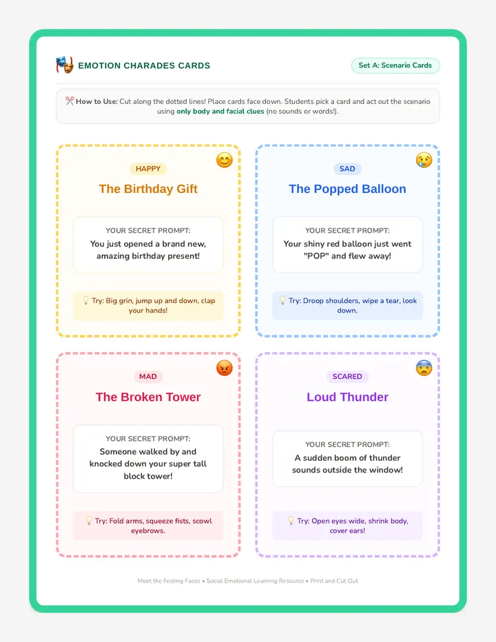 Emotion Charades Cards