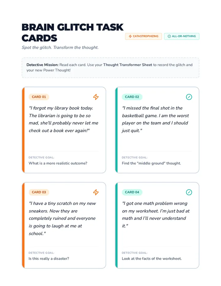 Brain Glitch Task Cards