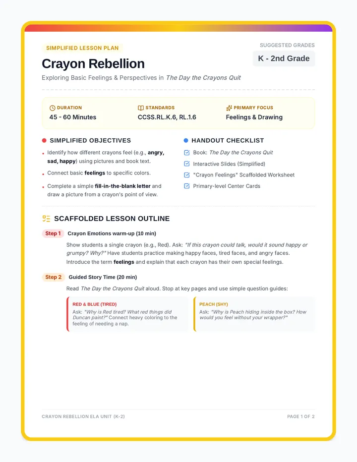 Crayon Rebellion Lesson Plan