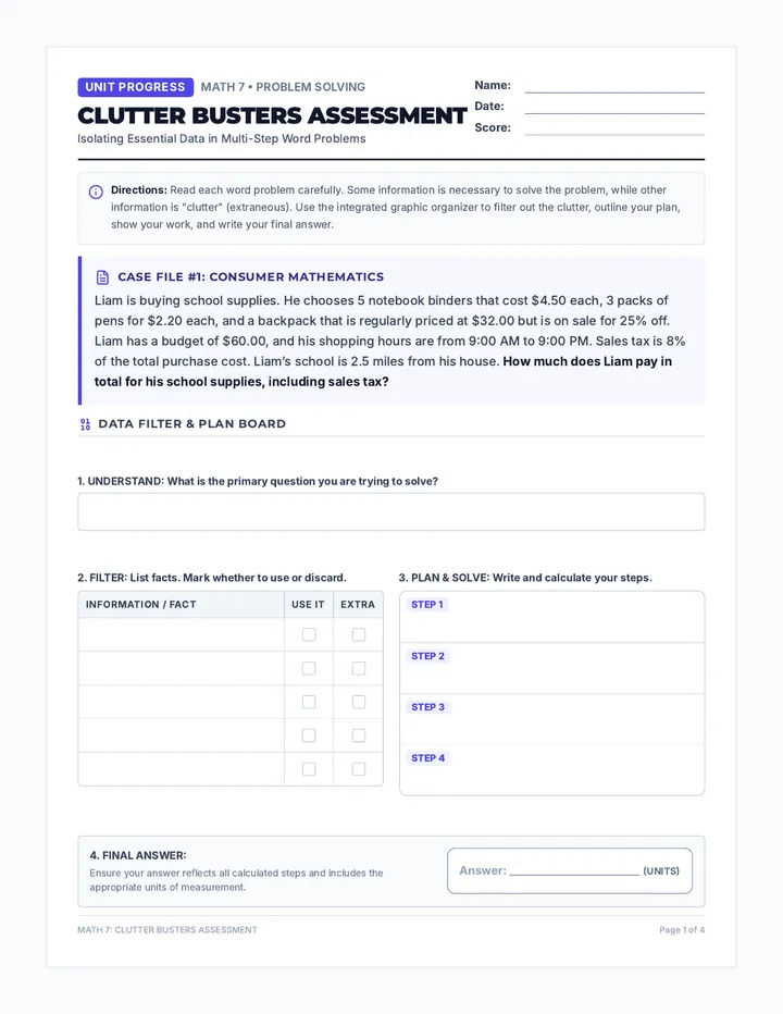 Clutter Busters Assessment
