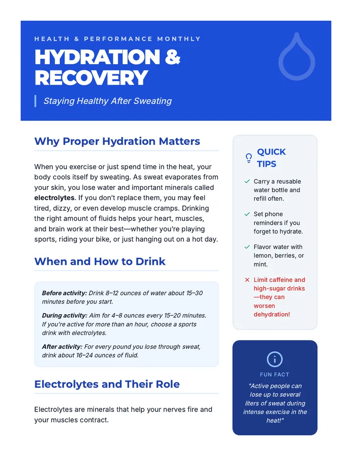 Hydration & Recovery Article