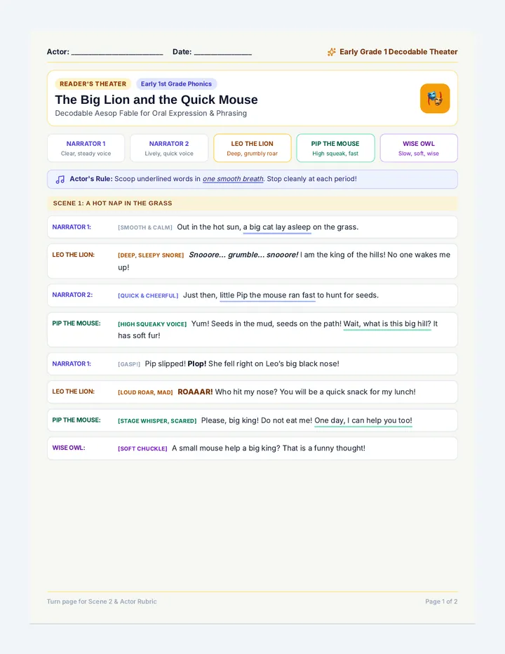 Fable Spotlight Theater Script