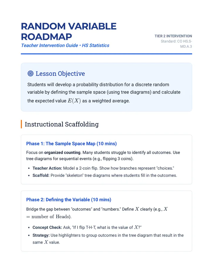Probability Roadmap Teacher Guide