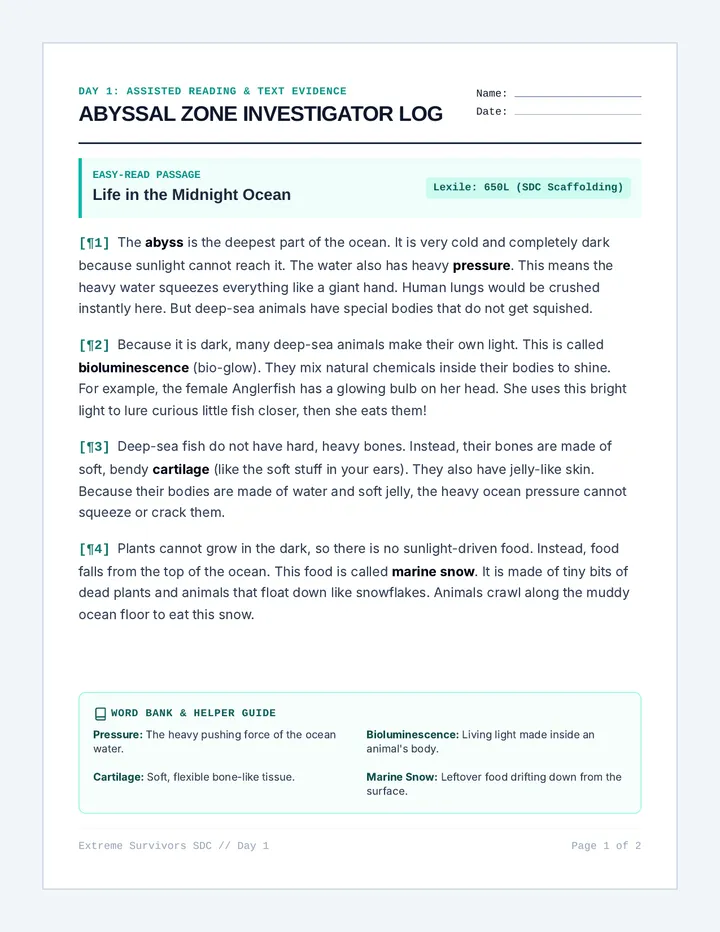 Abyss Investigator Worksheet