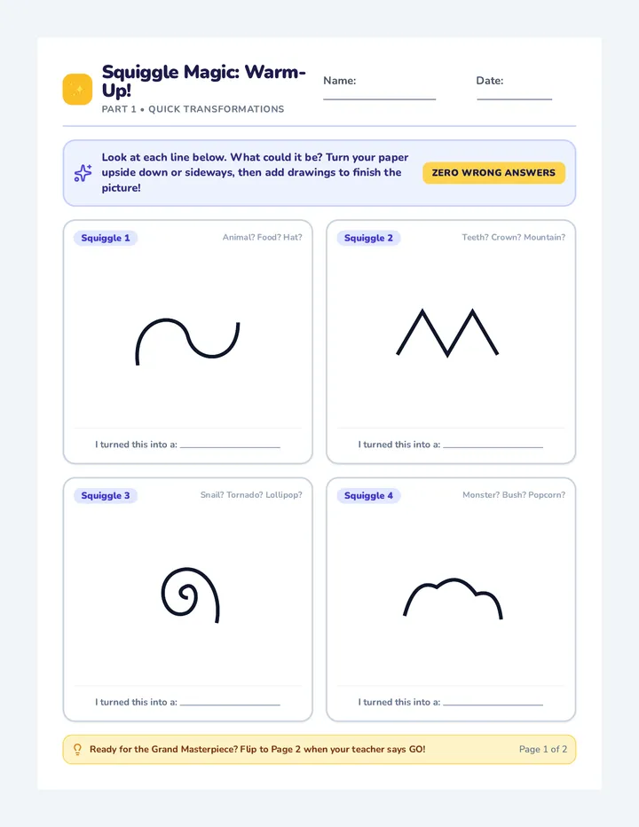 Squiggle Magic Activity Sheet