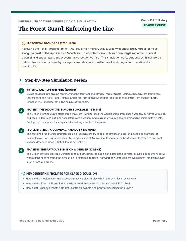 Proclamation Line Simulation Guide