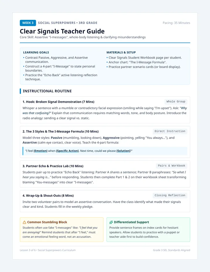 Clear Signals Teacher Guide