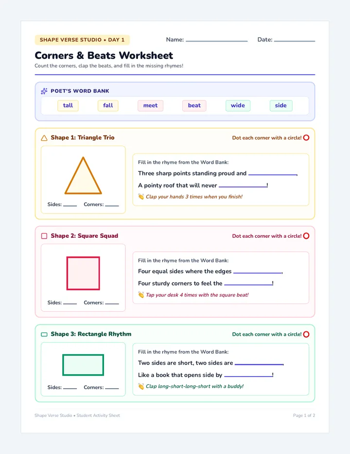 Shape Counting Worksheet