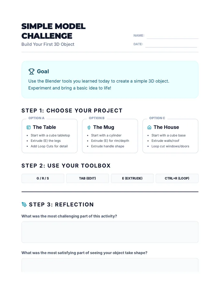 Simple Model Challenge Activity