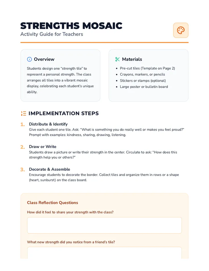 Strengths Mosaic Activity Pack