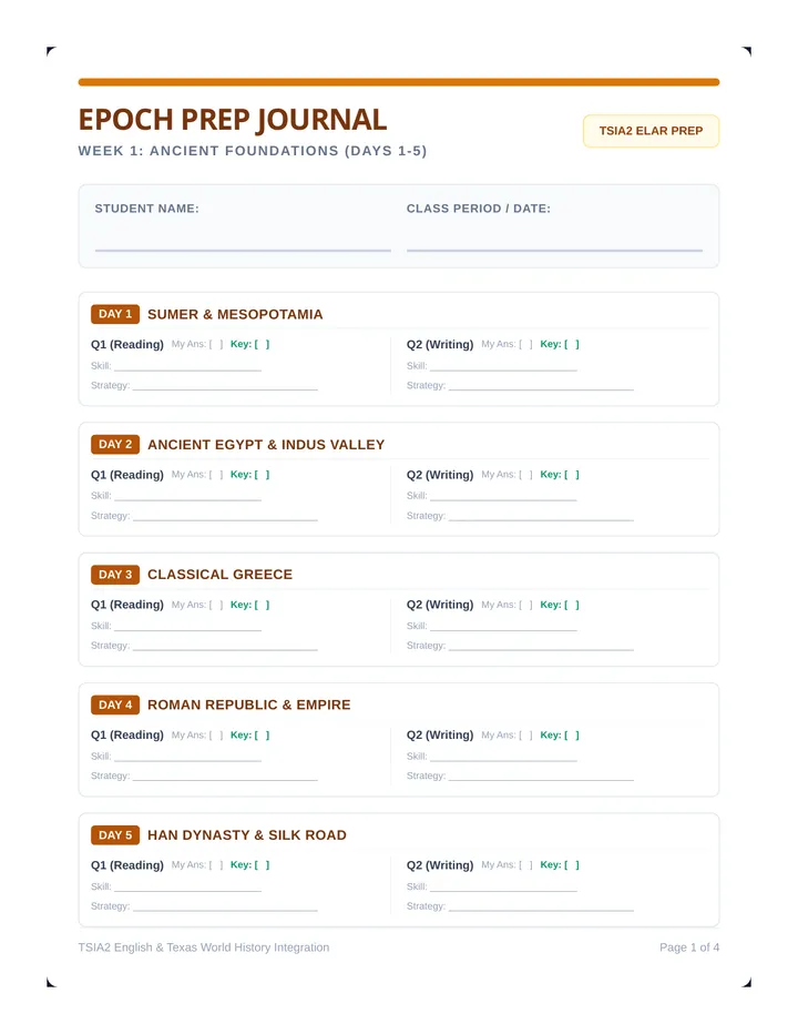 Epoch Prep Answer Tracker