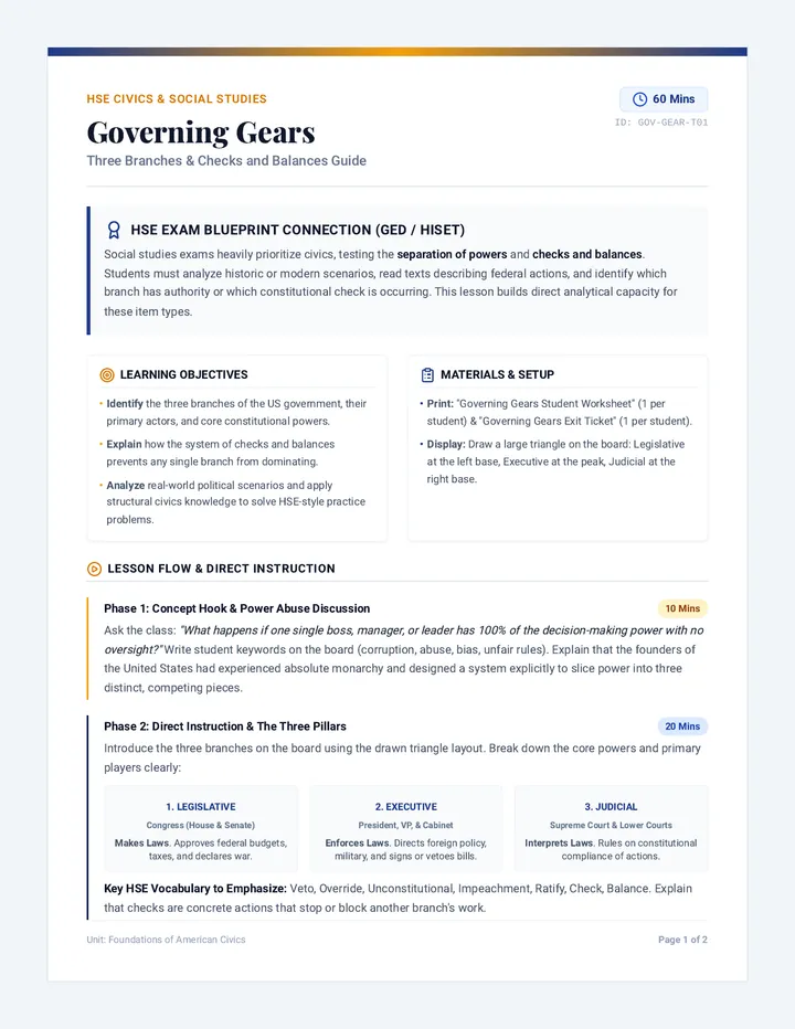 Governing Gears Teacher Guide