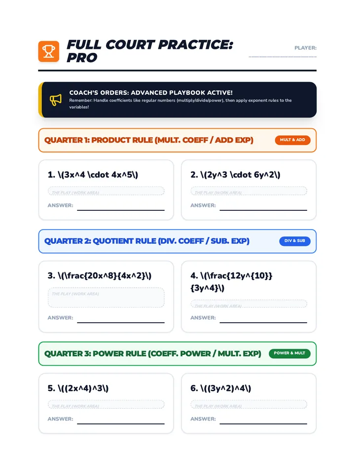 Full Court Press Practice Worksheet Pro Upgrade