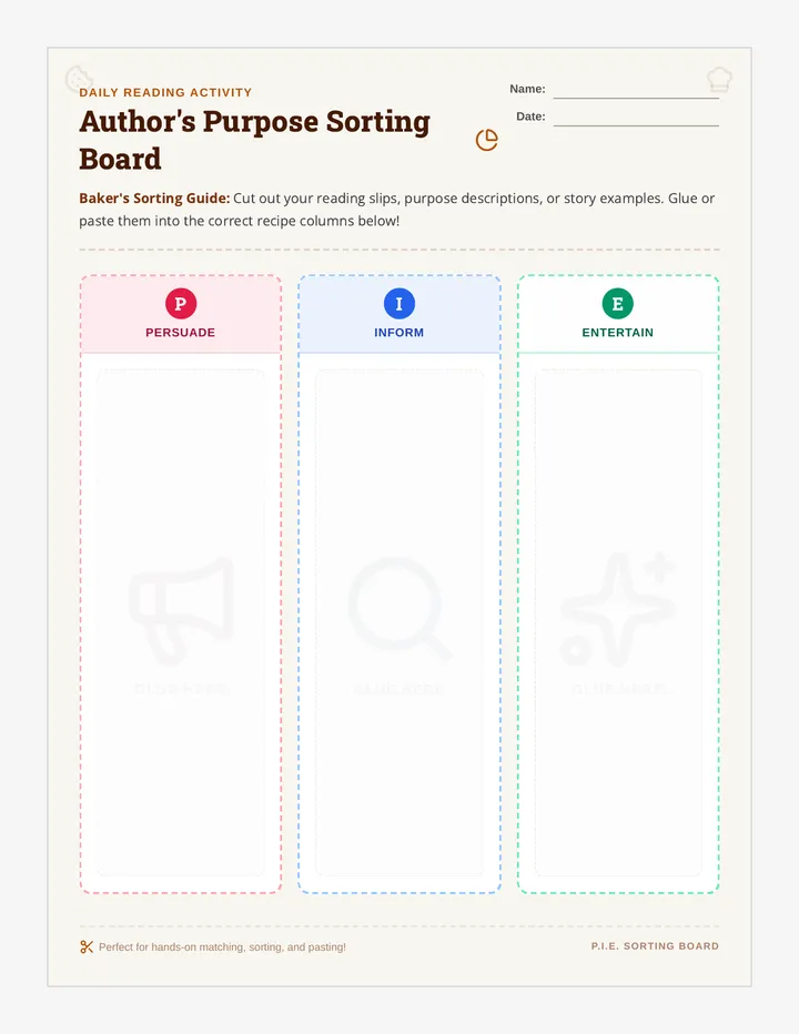 Purpose Pie Organizer