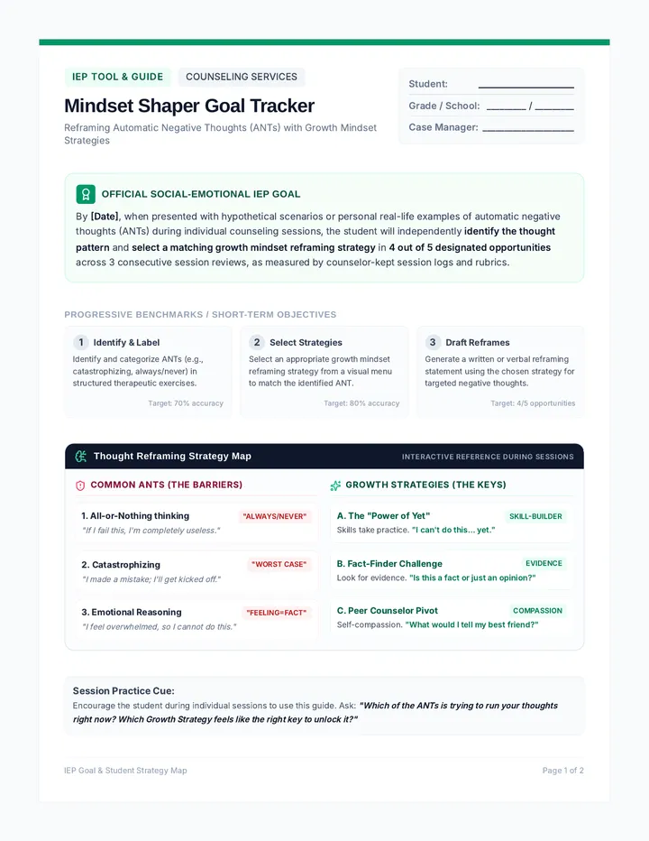 Mindset Shaper Goal Tracker