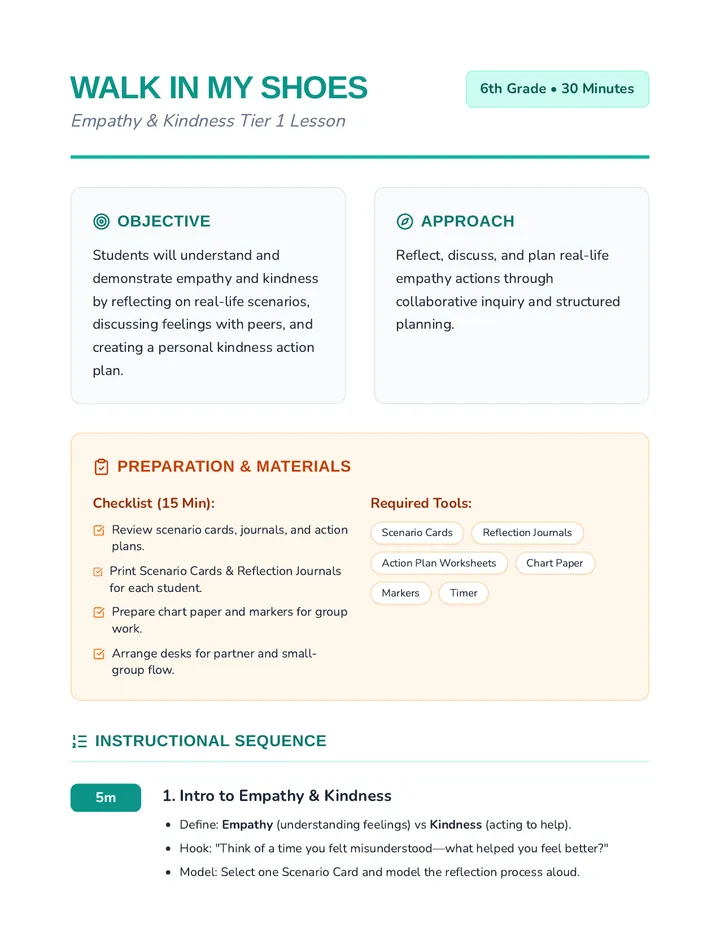 Walk in My Shoes Teacher Guide
